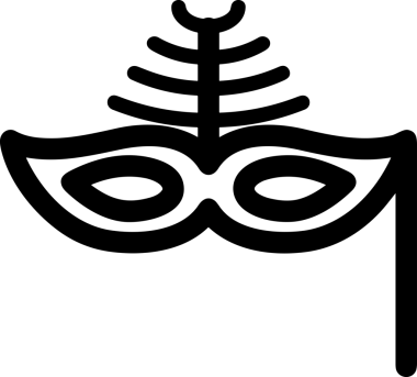 Black and white face mask icon symbol vector illustration in minimal simple style graphic design element for modern artwork clean outline sketch flat pictogram abstract template contour editable isolated digital png format for web ui