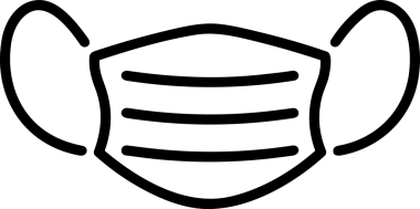 Black and white face mask icon symbol vector illustration in minimal simple style graphic design element for modern artwork clean outline sketch flat pictogram abstract template contour editable isolated digital png format for web ui