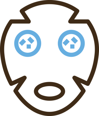 Black and white face mask icon symbol vector illustration in minimal simple style graphic design element for modern artwork clean outline sketch flat pictogram abstract template contour editable isolated digital png format for web ui