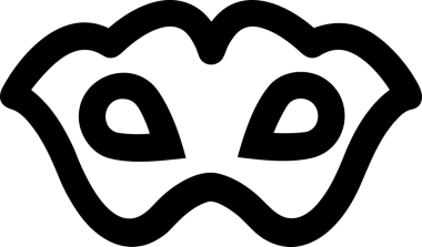 Black and white face mask icon symbol vector illustration in minimal simple style graphic design element for modern artwork clean outline sketch flat pictogram abstract template contour editable isolated digital png format for web ui