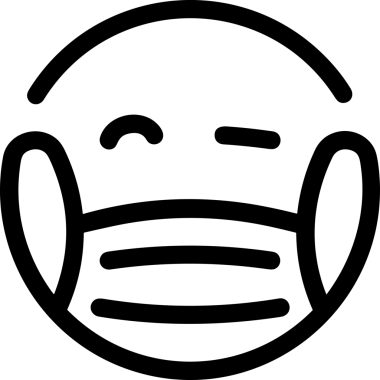 Black and white face mask icon symbol vector illustration in minimal simple style graphic design element for modern artwork clean outline sketch flat pictogram abstract template contour editable isolated digital png format for web ui