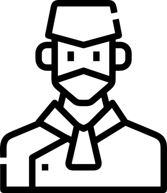 Black and white face mask icon symbol vector illustration in minimal simple style graphic design element for modern artwork clean outline sketch flat pictogram abstract template contour editable isolated digital png format for web ui