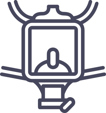 Black and white face mask icon symbol vector illustration in minimal simple style graphic design element for modern artwork clean outline sketch flat pictogram abstract template contour editable isolated digital png format for web ui