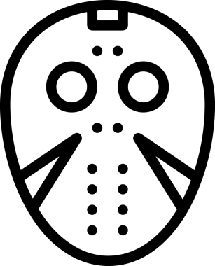 Black and white face mask icon symbol vector illustration in minimal simple style graphic design element for modern artwork clean outline sketch flat pictogram abstract template contour editable isolated digital png format for web ui