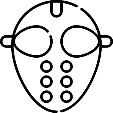 Black and white face mask icon symbol vector illustration in minimal simple style graphic design element for modern artwork clean outline sketch flat pictogram abstract template contour editable isolated digital png format for web ui