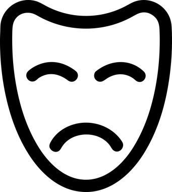 Black and white face mask icon symbol vector illustration in minimal simple style graphic design element for modern artwork clean outline sketch flat pictogram abstract template contour editable isolated digital png format for web ui