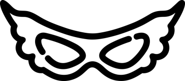 Black and white face mask icon symbol vector illustration in minimal simple style graphic design element for modern artwork clean outline sketch flat pictogram abstract template contour editable isolated digital png format for web ui