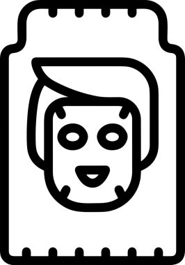 Black and white face mask icon symbol vector illustration in minimal simple style graphic design element for modern artwork clean outline sketch flat pictogram abstract template contour editable isolated digital png format for web ui