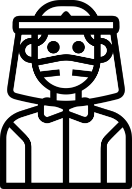 Black and white face mask icon symbol vector illustration in minimal simple style graphic design element for modern artwork clean outline sketch flat pictogram abstract template contour editable isolated digital png format for web ui