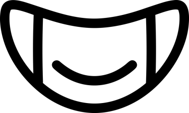 Black and white face mask icon symbol vector illustration in minimal simple style graphic design element for modern artwork clean outline sketch flat pictogram abstract template contour editable isolated digital png format for web ui