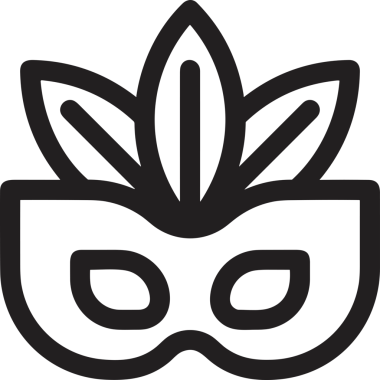 Black and white face mask icon symbol vector illustration in minimal simple style graphic design element for modern artwork clean outline sketch flat pictogram abstract template contour editable isolated digital png format for web ui