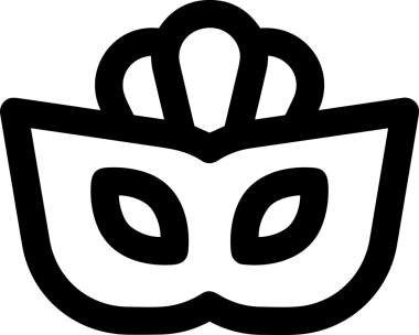 Black and white face mask icon symbol vector illustration in minimal simple style graphic design element for modern artwork clean outline sketch flat pictogram abstract template contour editable isolated digital png format for web ui