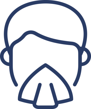 Black and white face mask icon symbol vector illustration in minimal simple style graphic design element for modern artwork clean outline sketch flat pictogram abstract template contour editable isolated digital png format for web ui