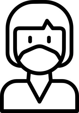 Black and white face mask icon symbol vector illustration in minimal simple style graphic design element for modern artwork clean outline sketch flat pictogram abstract template contour editable isolated digital png format for web ui