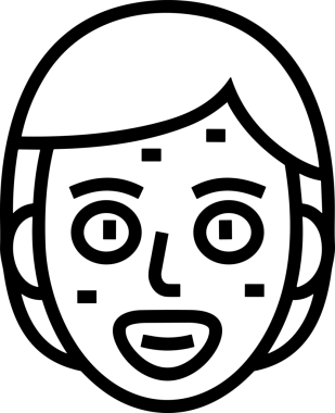 Black and white face mask icon symbol vector illustration in minimal simple style graphic design element for modern artwork clean outline sketch flat pictogram abstract template contour editable isolated digital png format for web ui