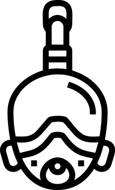 Black and white face mask icon symbol vector illustration in minimal simple style graphic design element for modern artwork clean outline sketch flat pictogram abstract template contour editable isolated digital png format for web ui