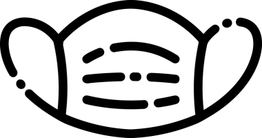 Black and white face mask icon symbol vector illustration in minimal simple style graphic design element for modern artwork clean outline sketch flat pictogram abstract template contour editable isolated digital png format for web ui