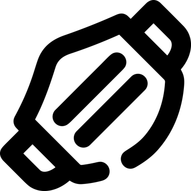 Black and white face mask icon symbol vector illustration in minimal simple style graphic design element for modern artwork clean outline sketch flat pictogram abstract template contour editable isolated digital png format for web ui