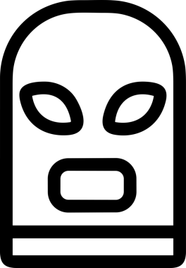 Black and white face mask icon symbol vector illustration in minimal simple style graphic design element for modern artwork clean outline sketch flat pictogram abstract template contour editable isolated digital png format for web ui