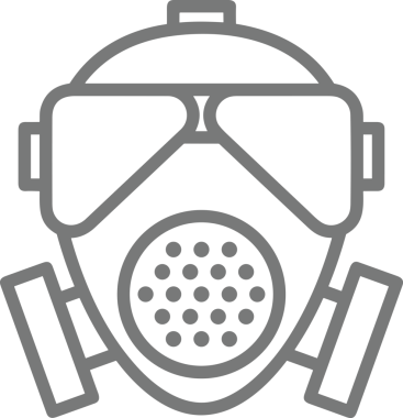 Black and white face mask icon symbol vector illustration in minimal simple style graphic design element for modern artwork clean outline sketch flat pictogram abstract template contour editable isolated digital png format for web ui