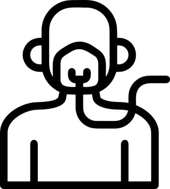 Black and white face mask icon symbol vector illustration in minimal simple style graphic design element for modern artwork clean outline sketch flat pictogram abstract template contour editable isolated digital png format for web ui