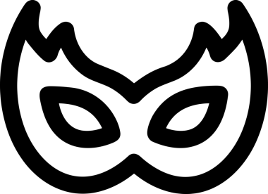 Black and white face mask icon symbol vector illustration in minimal simple style graphic design element for modern artwork clean outline sketch flat pictogram abstract template contour editable isolated digital png format for web ui