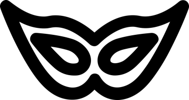 Black and white face mask icon symbol vector illustration in minimal simple style graphic design element for modern artwork clean outline sketch flat pictogram abstract template contour editable isolated digital png format for web ui