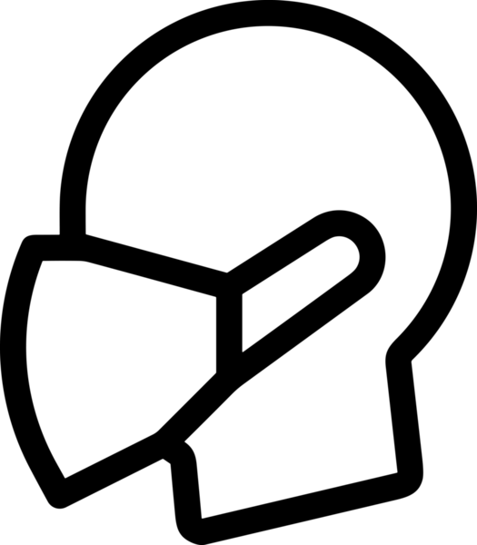 Black and white face mask icon symbol vector illustration in minimal simple style graphic design element for modern artwork clean outline sketch flat pictogram abstract template contour editable isolated digital png format for web ui