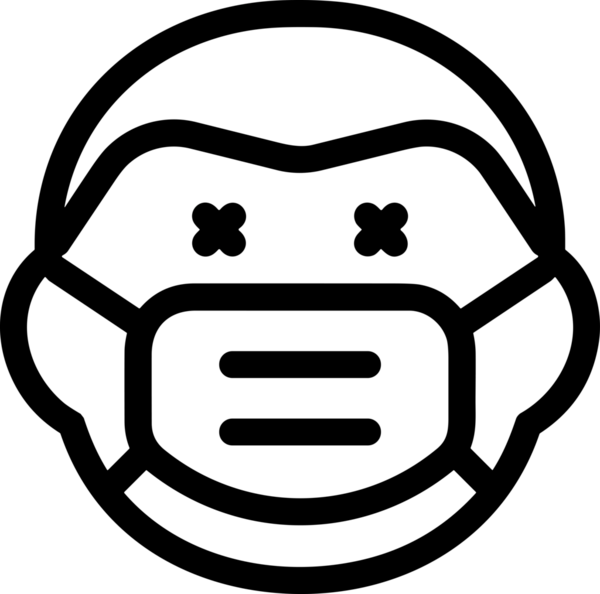 Black and white face mask icon symbol vector illustration in minimal simple style graphic design element for modern artwork clean outline sketch flat pictogram abstract template contour editable isolated digital png format for web ui
