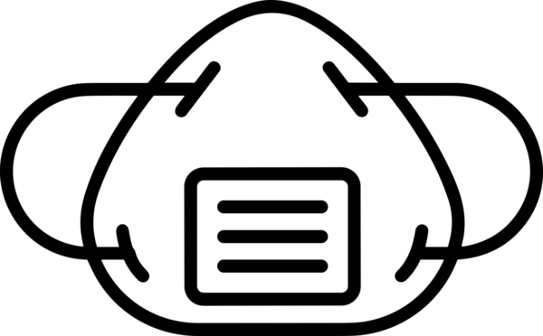 Black and white face mask icon symbol vector illustration in minimal simple style graphic design element for modern artwork clean outline sketch flat pictogram abstract template contour editable isolated digital png format for web ui