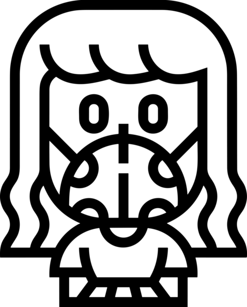 Black and white face mask icon symbol vector illustration in minimal simple style graphic design element for modern artwork clean outline sketch flat pictogram abstract template contour editable isolated digital png format for web ui