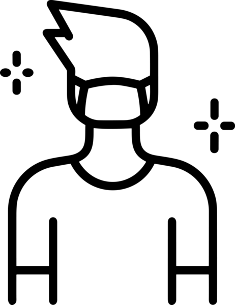 Black and white face mask icon symbol vector illustration in minimal simple style graphic design element for modern artwork clean outline sketch flat pictogram abstract template contour editable isolated digital png format for web ui