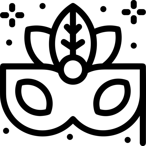 Black and white face mask icon symbol vector illustration in minimal simple style graphic design element for modern artwork clean outline sketch flat pictogram abstract template contour editable isolated digital png format for web ui