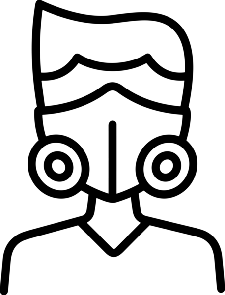 Black and white face mask icon symbol vector illustration in minimal simple style graphic design element for modern artwork clean outline sketch flat pictogram abstract template contour editable isolated digital png format for web ui