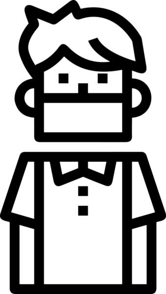 Black and white face mask icon symbol vector illustration in minimal simple style graphic design element for modern artwork clean outline sketch flat pictogram abstract template contour editable isolated digital png format for web ui