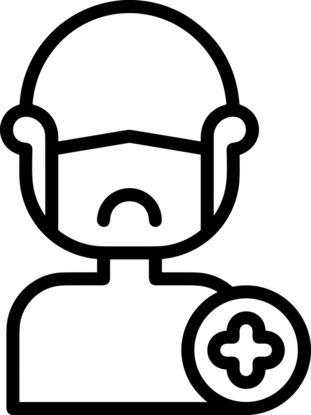 Black and white face mask icon symbol vector illustration in minimal simple style graphic design element for modern artwork clean outline sketch flat pictogram abstract template contour editable isolated digital png format for web ui