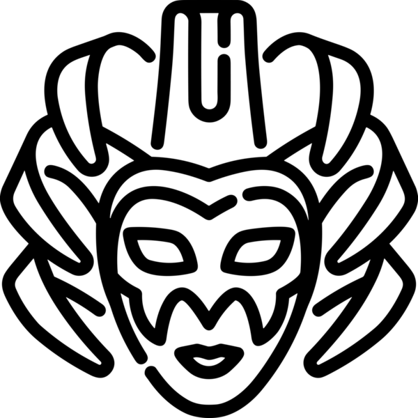 Black and white face mask icon symbol vector illustration in minimal simple style graphic design element for modern artwork clean outline sketch flat pictogram abstract template contour editable isolated digital png format for web ui