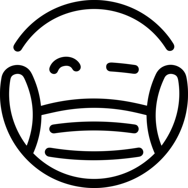 Black and white face mask icon symbol vector illustration in minimal simple style graphic design element for modern artwork clean outline sketch flat pictogram abstract template contour editable isolated digital png format for web ui