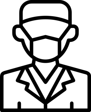 Black and white face mask icon symbol vector illustration in minimal simple style graphic design element for modern artwork clean outline sketch flat pictogram abstract template contour editable isolated digital png format for web ui