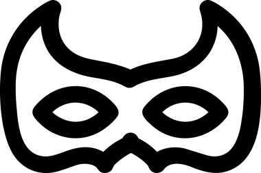 Black and white face mask icon symbol vector illustration in minimal simple style graphic design element for modern artwork clean outline sketch flat pictogram abstract template contour editable isolated digital png format for web ui