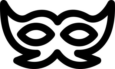 Black and white face mask icon symbol vector illustration in minimal simple style graphic design element for modern artwork clean outline sketch flat pictogram abstract template contour editable isolated digital png format for web ui