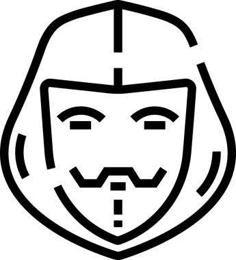 Black and white face mask icon symbol vector illustration in minimal simple style graphic design element for modern artwork clean outline sketch flat pictogram abstract template contour editable isolated digital png format for web ui