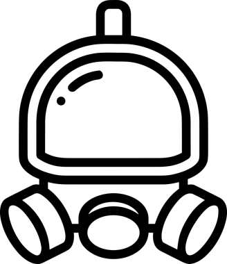 Black and white face mask icon symbol vector illustration in minimal simple style graphic design element for modern artwork clean outline sketch flat pictogram abstract template contour editable isolated digital png format for web ui