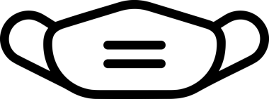 Black and white face mask icon symbol vector illustration in minimal simple style graphic design element for modern artwork clean outline sketch flat pictogram abstract template contour editable isolated digital png format for web ui