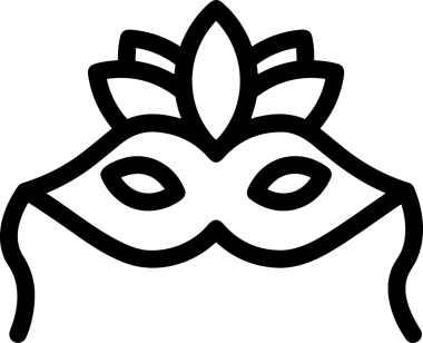 Black and white face mask icon symbol vector illustration in minimal simple style graphic design element for modern artwork clean outline sketch flat pictogram abstract template contour editable isolated digital png format for web ui