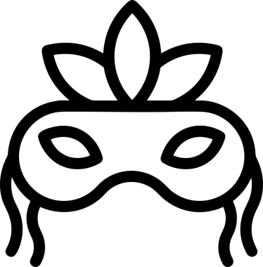 Black and white face mask icon symbol vector illustration in minimal simple style graphic design element for modern artwork clean outline sketch flat pictogram abstract template contour editable isolated digital png format for web ui