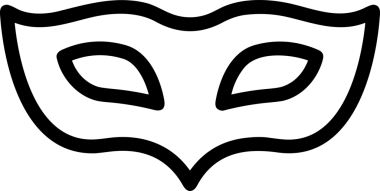 Black and white face mask icon symbol vector illustration in minimal simple style graphic design element for modern artwork clean outline sketch flat pictogram abstract template contour editable isolated digital png format for web ui