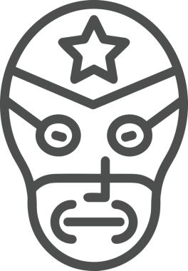 Black and white face mask icon symbol vector illustration in minimal simple style graphic design element for modern artwork clean outline sketch flat pictogram abstract template contour editable isolated digital png format for web ui