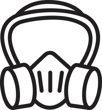 Black and white face mask icon symbol vector illustration in minimal simple style graphic design element for modern artwork clean outline sketch flat pictogram abstract template contour editable isolated digital png format for web ui