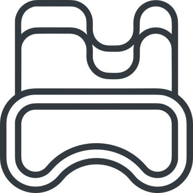 Black and white face mask icon symbol vector illustration in minimal simple style graphic design element for modern artwork clean outline sketch flat pictogram abstract template contour editable isolated digital png format for web ui